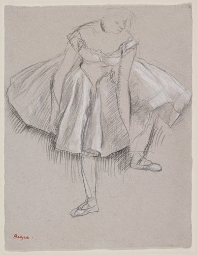 Danseuse rajustant son chausson - Edgar Degas
