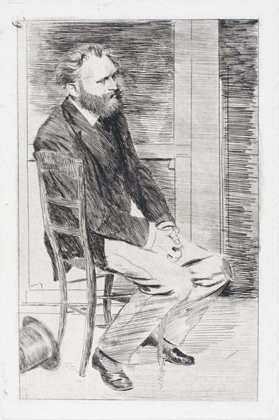 Manet assis, tourné vers la droite - Edgar Degas