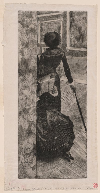 Mary Cassatt dans la Galerie des peintures du Louvre - Edgar Degas