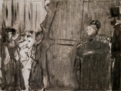Rencontre de Ludivic Halevy et Madame Cardinal dans les coulisses. Vers 1876-1877 - Edgar Degas