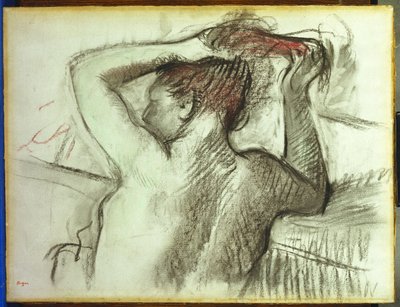 Nue se peignant les cheveux - Edgar Degas