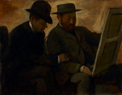 Paul Lafond et Alphonse Cherfils Examinant une Peinture - Edgar Degas