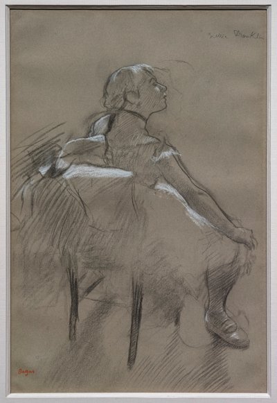 Danseuse assise (Nelly Frankly). Vers 1880. Fusain rehaussé de craie blanche sur papier. Collection spéciale. - Edgar Degas