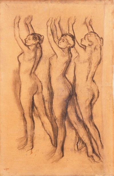 Trois Danseurs en Justaucorps, avec Bras Levés - Edgar Degas