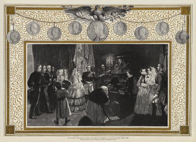 Sa Majesté la Reine visitant la tombe de Napoléon Ier aux Invalides, Paris, 1855 - Edgar Melville Ward