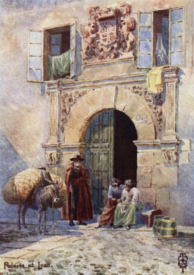 Espagne du Nord : León, Une ancienne porte de palais - Edgar T. A. Wigram
