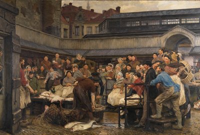 Le Vieux Marché aux Poissons à Anvers en 1882 - Edgard Farasyn