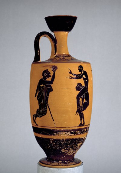 Lécythe à figures noires attiques décorée d