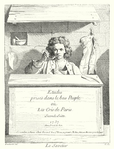 Le Cordonnier (gravure) - Edmé (after) Bouchardon