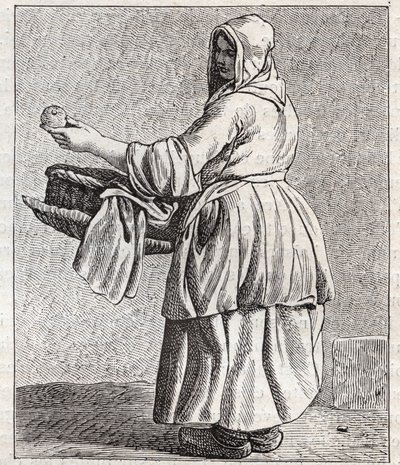 La marchande de pommes cuites (gravure) - Edmé Bouchardon