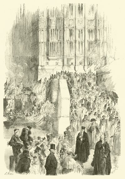 Cérémonie de prestation de serment du Lord Maire de Londres (gravure) - Edmond (after) Morin