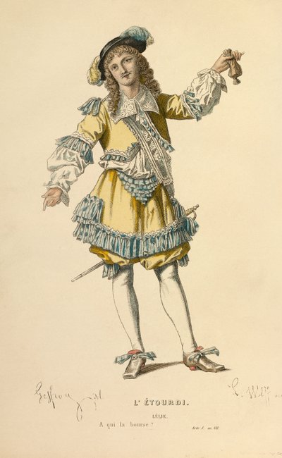 Costume pour le rôle de Lelie, vers 1868 (gravure) - Edmond Aime Florentin Geffroy