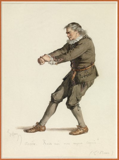 Portrait de Harpagon, vers 1870 (aquarelle) - Edmond Aime Florentin Geffroy
