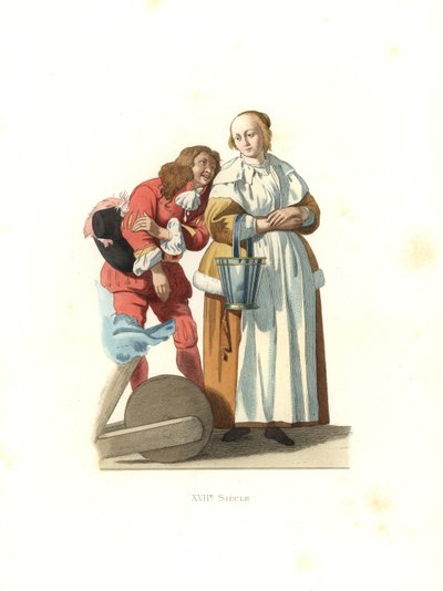 Bourgeoise hollandaise et page - Edmond Lechevallier Chevignard