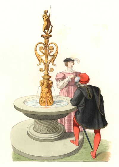 Gentilhomme et dame, noblesse anglaise - Edmond Lechevallier Chevignard