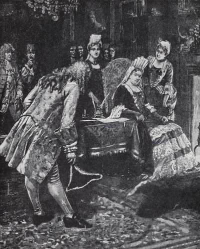 Le duc et la duchesse de Marlborough tombant en disgrâce auprès de la reine Anne - Edmund Blair (after) Leighton