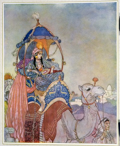 Une princesse chevauchant un chameau - Edmund Dulac
