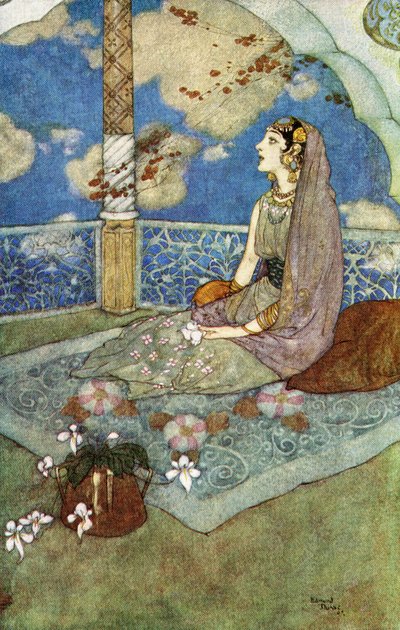 Et toujours avec les larmes coulant de ses yeux, elle soupirait et chantait, illustration de 