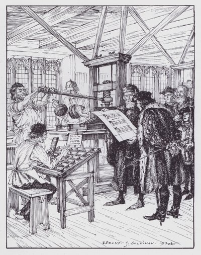 William Caxton dans son atelier d