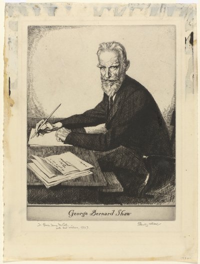 Portrait de George Bernard Shaw - Edmund Joseph Sullivan (signed by artist)