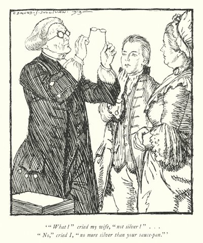 Illustration pour Le Vicaire de Wakefield par Oliver Goldsmith (lithographie) - Edmund Joseph Sullivan