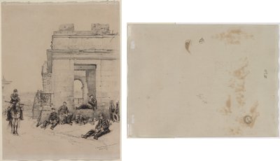 Soldats au repos (recto) Esquisse d