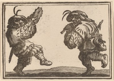 Danseurs avec flûte et tambourin - Edouard Eckman after Jacques Callot