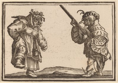 Danseurs avec luth - Edouard Eckman after Jacques Callot