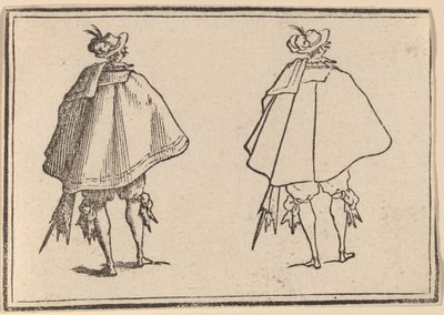 Gentleman en grand manteau, vu de dos - Edouard Eckman after Jacques Callot