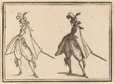 Gentleman en grand manteau, vue de face - Edouard Eckman after Jacques Callot