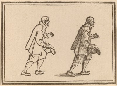 Paysanne avec chapeau à la main - Edouard Eckman after Jacques Callot