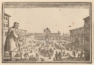 Piazza SS. Annunziata, Florence - Edouard Eckman after Jacques Callot