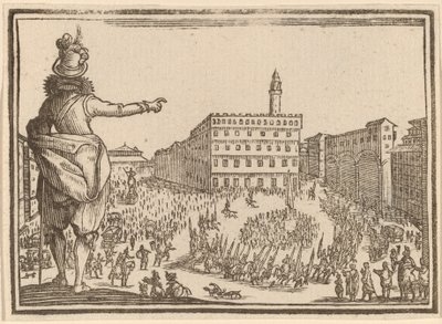 Piazza della Signoria, Florence - Edouard Eckman after Jacques Callot