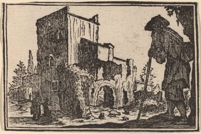 Berger et ruines - Edouard Eckman after Jacques Callot