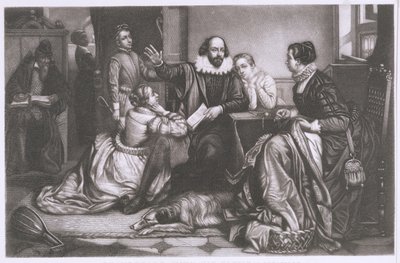 Shakespeare avec sa famille, à Stratford, récitant la tragédie Hamlet - Edouard Jean Conrad Hamman