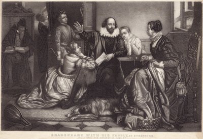 Shakespeare avec sa famille à Stratford-upon-Avon, récitant la tragédie de Hamlet - Edouard Jean Conrad Hamman