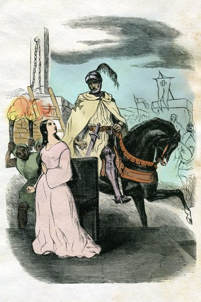 Illustration pour Ivanhoé (eau-forte) - Edouard & Lix Theodore (1830-1897) Frere