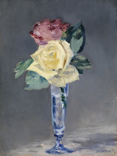Roses dans un verre de champagne, vers 1882 - Édouard Manet