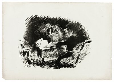 Under the Lamp ("Once upon a midnight dreary..."), tiré de The Raven (Le Corbeau) - Édouard Manet