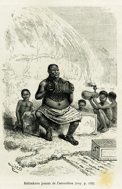 Ketimkuru, chef tribal, jouant de l
