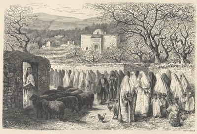 Marabout et procession : Tlemcen, gravé par Henri Theophile Hildibrand (1824-97) - Edouard Riou