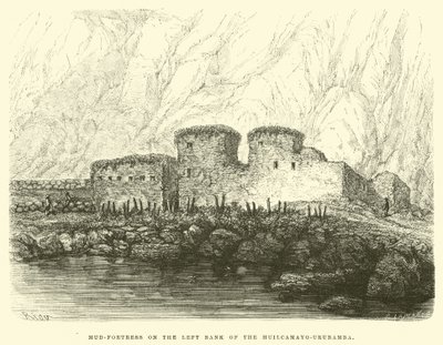 Forteresse de boue sur la rive gauche du Huilcamayo-Urubamba - Edouard Riou
