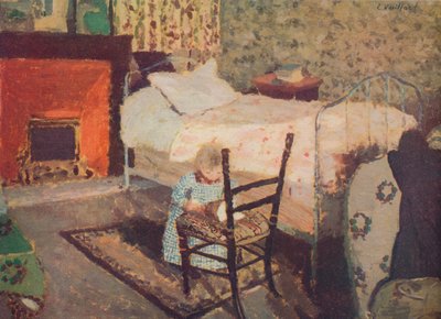 Enfant jouant : Annette Roussel devant une chaise en bois, vers 1900, vers 1932 - Edouard Vuillard
