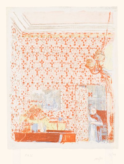 Intérieur avec papier peint rose I - Edouard Vuillard