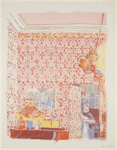Landschaften und Innenräume: Innenraum mit rosa Tapete I - Edouard Vuillard