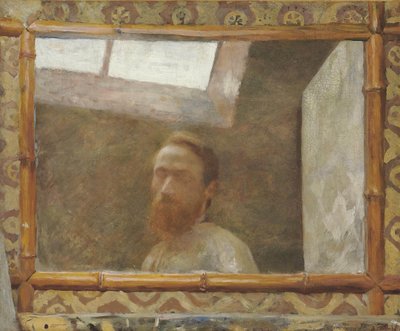 Autoportrait avec un miroir en bambou - Edouard Vuillard