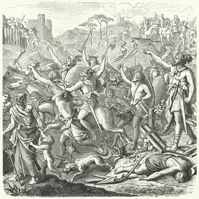 Invasion du territoire romain par les Cimbres, fin du IIe siècle av. J.-C. - Eduard Bendemann