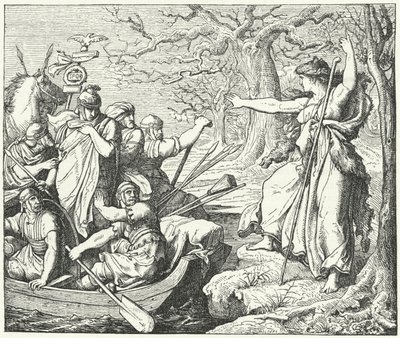 Le général romain Nero Claudius Drusus sur le fleuve Elbe, 9 av. J.-C. - Eduard Bendemann