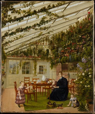 La famille de M. Westphal dans le jardin d