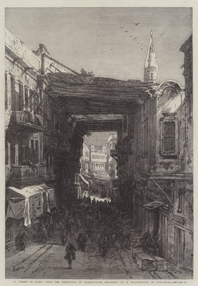 Une rue au Caire - Eduard Hildebrandt